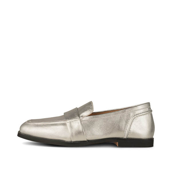 STB-ERIKA SADDLE LOAFER LEATHER - Silver Metallic